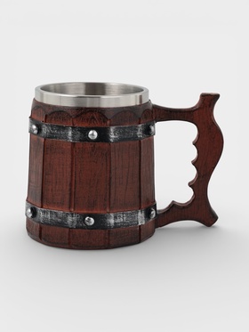Кружка средневековая «Викинг», 400 мл, нержавеющая сталь, коричневая 10940231