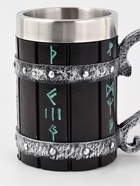 Кружка средневековая «Руны», 400 мл, нержавеющая сталь, чёрная 10940233