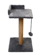Когтеточка-столбик Petmil  с полкой-лежанкой и игрушкой "Релакс" 60 х 35 х 35 см  джут, серый 109762 10976277