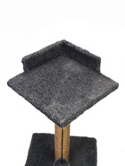 Когтеточка - столбик Petmil «Релакс», 60×35×35 см, с полкой - лежанкой и игрушкой, джут, серая - Фото 4