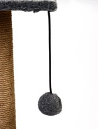 Когтеточка - столбик Petmil «Релакс», 60×35×35 см, с полкой - лежанкой и игрушкой, джут, серая - Фото 5