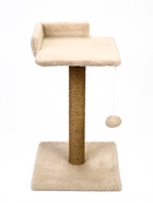 Когтеточка-столбик Petmil  с полкой-лежанкой и игрушкой "Релакс" 60 х 35 х 35 см  джут, бежевая 1097 10976278
