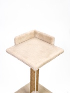 Когтеточка-столбик Petmil «Релакс», 60×35×35 см, с полкой - лежанкой и игрушкой, джут, бежевая - фото 809451370