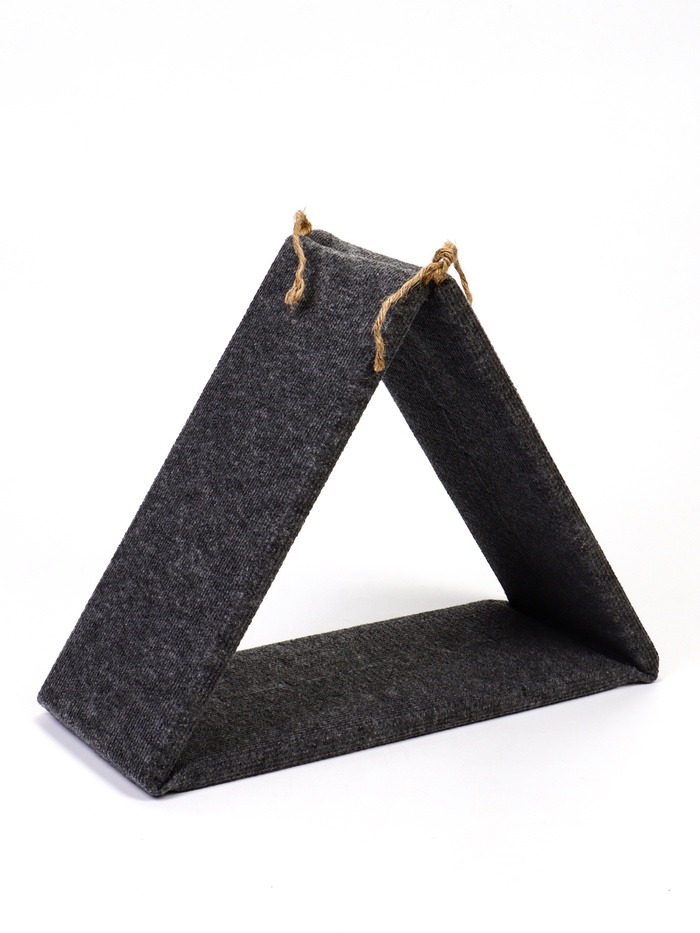 Когтеточка «Оптимат», 44×20×44 см, ковролиновая, трехсекционная, серая - Фото 1