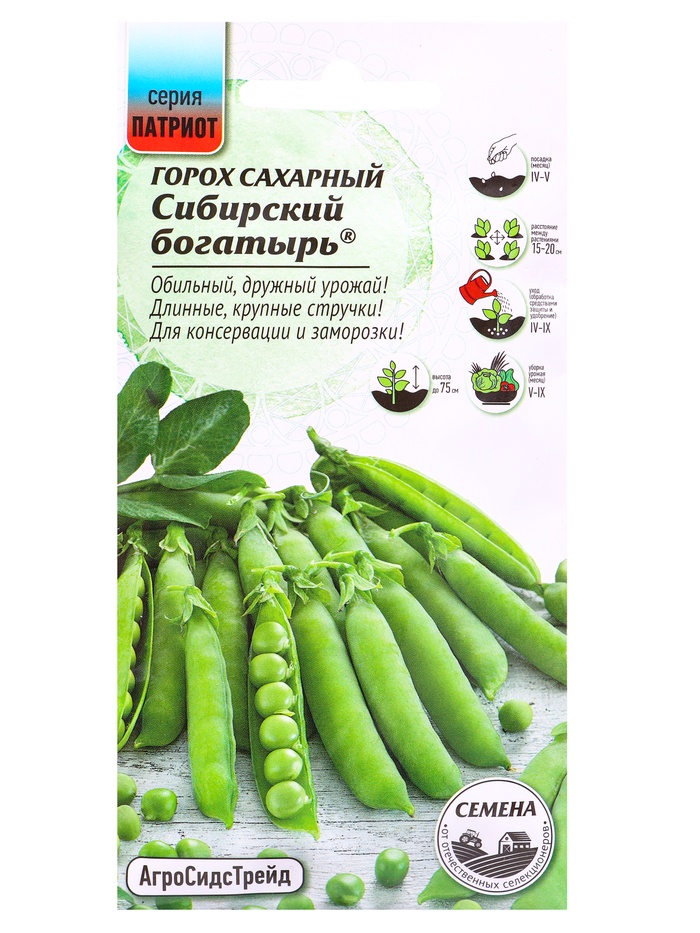 Семена Горох Сибирский богатырь - сахарный 5 г - Фото 1