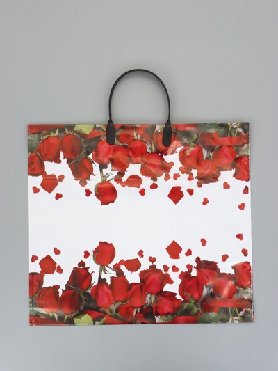 Пакет «Композиция ассорти», полиэтиленовый с пластиковой ручкой, 38×34 + 3 см, 90 мкм