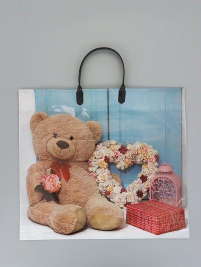 Пакет «Претти», полиэтиленовый с пластиковой ручкой, 38×34 + 3 см, 90 мкм