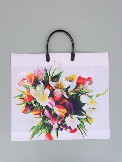 Пакет «Весенний вальс», полиэтиленовый с пластиковой ручкой, 38×34 + 3 см, 90 мкм