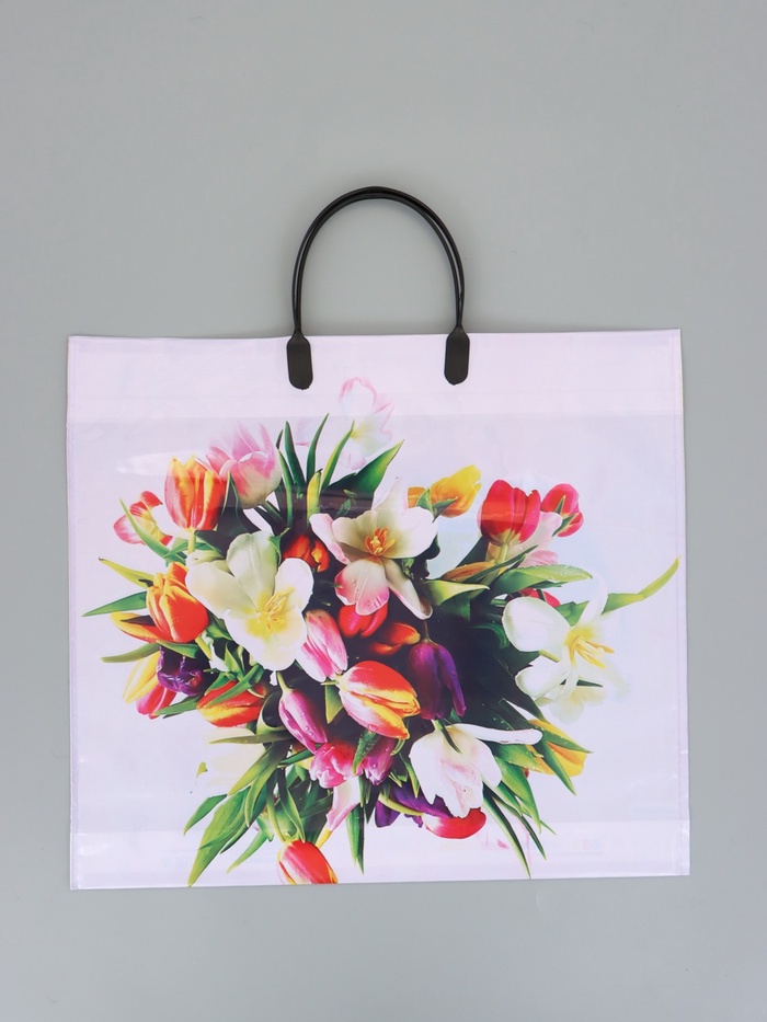 Пакет "Весенний вальс", полиэтиленовый с пластиковой ручкой, 38 х 34 + 3 см, 90 мкм - Фото 1