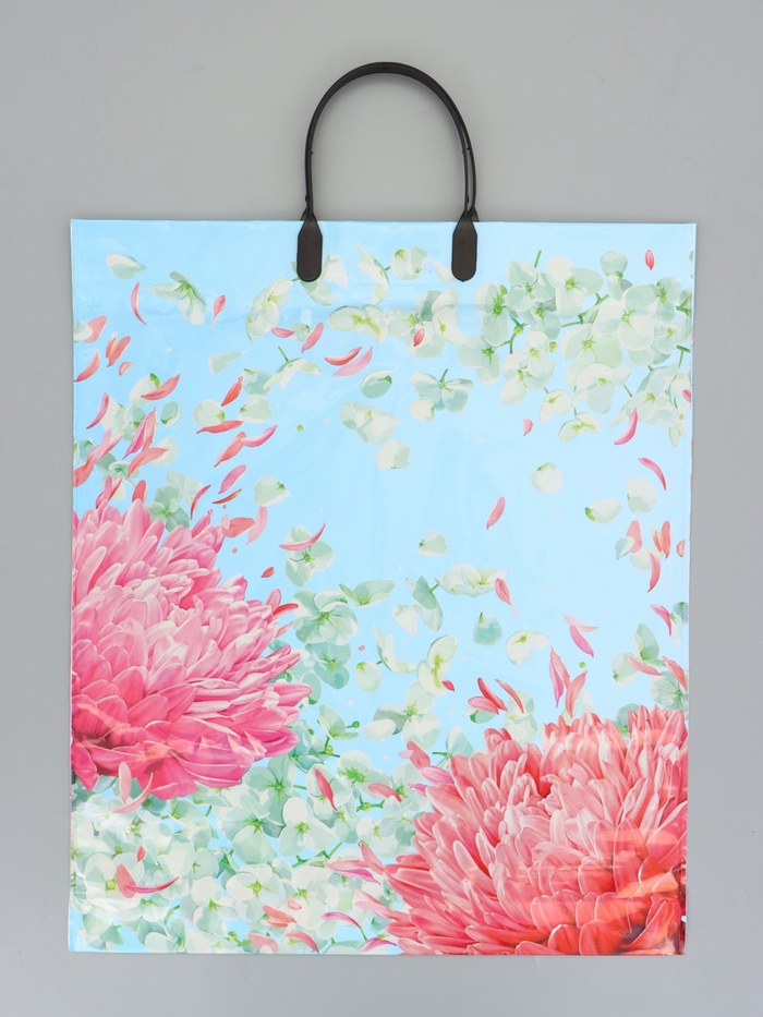 Пакет "Цветущий сад", полиэтиленовый с пластиковой ручкой, 38 х 45 + 3 см, 90 мкм - Фото 1