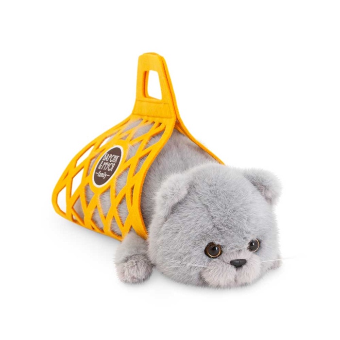 Мягкая игрушка «Кот Барсик в сумке серый», 35 см - Фото 1