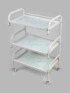 УЦЕНКА Столик косметолога 52×32×80, на колесах, 3 полки, цвет белый - Фото 1