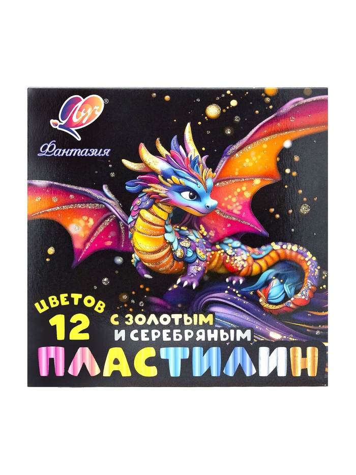 Пластилин мягкий (восковой), 12 цветов, 230 г