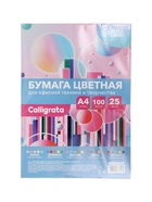 Бумага цветная А4, Calligrata «Multicolor», 100 листов, 25 цветов, 80 г/м², микс 10973346