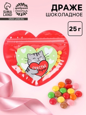 Конфеты драже шоколадное в дой-паке «Счастье», 25 г