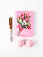 Подарочный набор: блокнот, ручка, бурлящий шар 40 г 2 шт. «С 8 Марта» - Фото 2