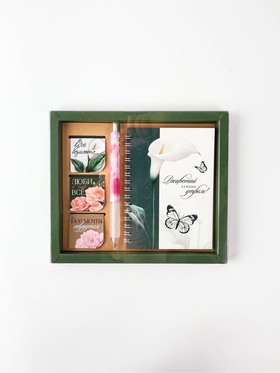 Подарочный набор: Блокнот А6, 40 л. Магнитные закладки и ручка 