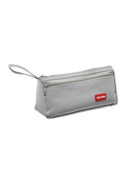 Пенал школьный «Классика», 2 отделения, на молнии, серый