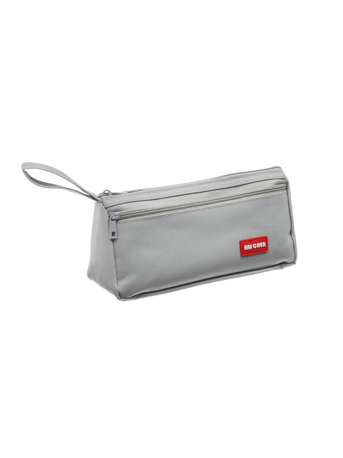 Пенал школьный «Классика», 2 отделения, на молнии, серый