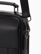 Сумка мужская, на молнии, 2 наружных кармана, с длинным ремнём, 19×8×23 см, чёрная - Фото 2