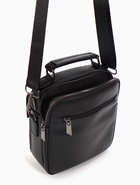 Сумка мужская, на молнии, 2 наружных кармана, с длинным ремнём, 19×8×23 см, чёрная - Фото 11