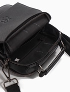 Сумка мужская, на молнии, 2 наружных кармана, с длинным ремнём, 19×8×23 см, чёрная - Фото 12