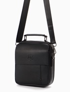 Сумка мужская, на молнии, 2 наружных кармана, с длинным ремнём, 19×8×23 см, чёрная - Фото 3