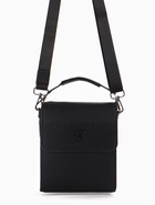 Сумка планшет мужская, на молнии, два наружных кармана, длинный ремень, 19×8×23 см, чёрная - Фото 1