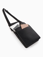 Сумка планшет мужская, на молнии, два наружных кармана, длинный ремень, 19×8×23 см, чёрная - Фото 12