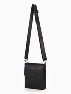 Сумка планшет мужская, на молнии, два наружных кармана, длинный ремень, 19×8×23 см, чёрная - Фото 4