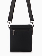 Сумка планшет мужская, на молнии, два наружных кармана, длинный ремень, 19×8×23 см, чёрная - Фото 5