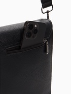 Сумка планшет мужская, на молнии, два наружных кармана, длинный ремень, 19×8×23 см, чёрная - Фото 6