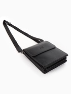 Сумка планшет мужская, на молнии, два наружных кармана, длинный ремень, 19×8×23 см, чёрная - Фото 7