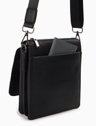 Сумка планшет мужская, на молнии, два наружных кармана, длинный ремень, 19×8×23 см, чёрная - Фото 9