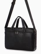 Сумка деловая, на молнии, длинный ремень, 2 наружных кармана, 39×10×28 см, чёрная - фото 809451924