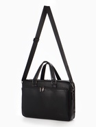 Сумка деловая, на молнии, длинный ремень, 2 наружных кармана, 39×10×28 см, чёрная - Фото 4