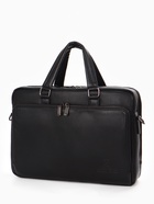 Сумка деловая, на молнии, длинный ремень, 2 наружных кармана, 39×10×28 см, чёрная - Фото 6