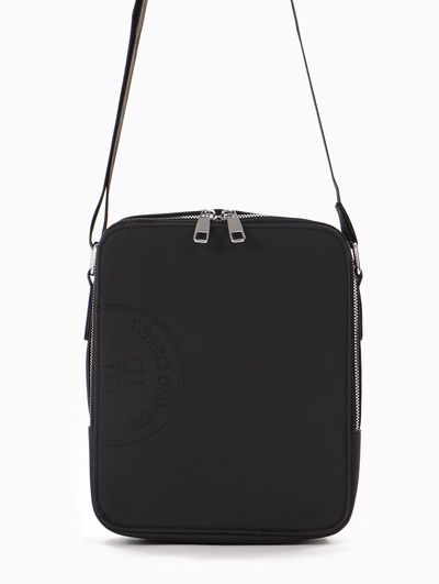 Сумка мужская, 20*6*24, отд на молнии, н/карман, длин ремень, черный