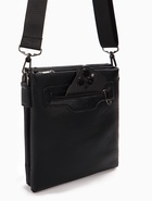 Сумка мужская, на молнии, длинный ремень, 2 наружных кармана, 20×6×23 см, чёрная - Фото 7