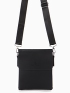 Сумка планшет мужская, 2 отделения, на молнии, длинный ремень, 19×2×23 см, чёрная - Фото 1