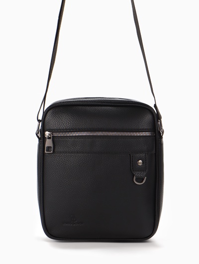 Сумка мужская, 21*7*25 см, отд на молнии, 2 н/карман, длин рег.ремень, черный