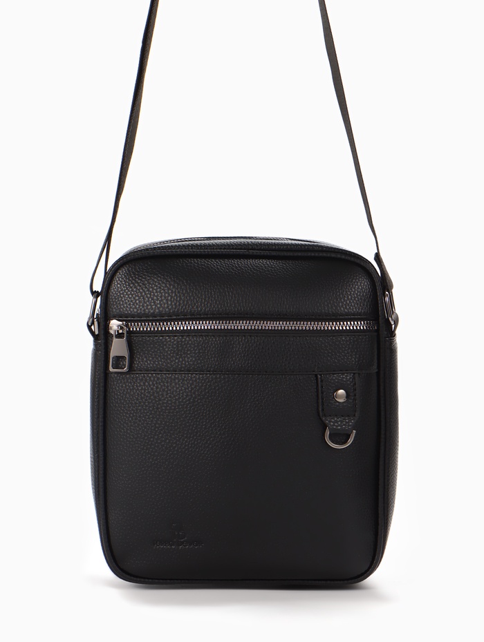 Сумка мужская, 21*7*25 см, отд на молнии, 2 н/карман, длин рег.ремень, черный - Фото 1