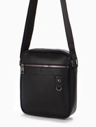 Сумка мужская, на молнии, два наружных кармана, длинный ремень, 21×7×25 см, чёрная - Фото 2