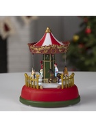 УЦЕНКА Фигура светодиодная «Карусель с лошадками» 12×12×16 см, 4 LED, от батареек ААAx3, RGB 10982802