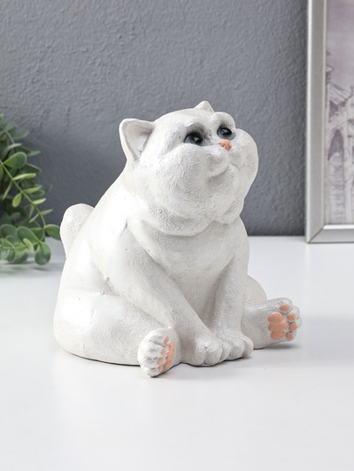 Фигурка гипс «Кот Пряник», 18.5×17×19 см, перламутр