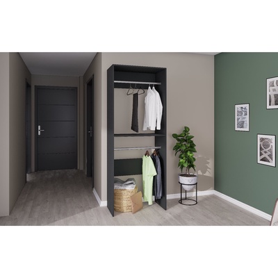 Вешалка модульной гардеробной системы «Модус», 2090×800×420 мм, цвет графит