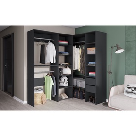 Комплект модульной гардеробной системы «Модус», 2800×2080×510 мм, цвет графит