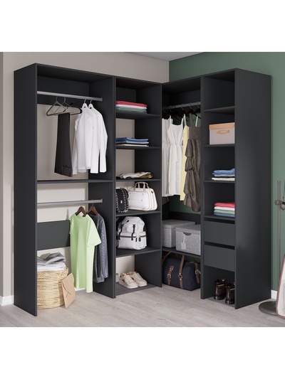 Комплект модульной гардеробной системы «Модус», 2800×2080×510 мм, цвет графит