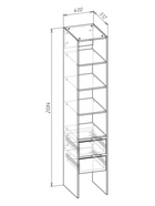 Стеллаж модульной гардеробной системы «Модус», 2090×400×520 мм, цвет графит - фото 68175844