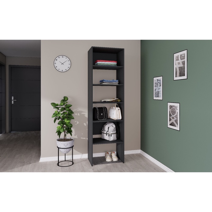 Стеллаж модульной гардеробной системы «Модус», 2090×600×420 мм, цвет графит - Фото 1